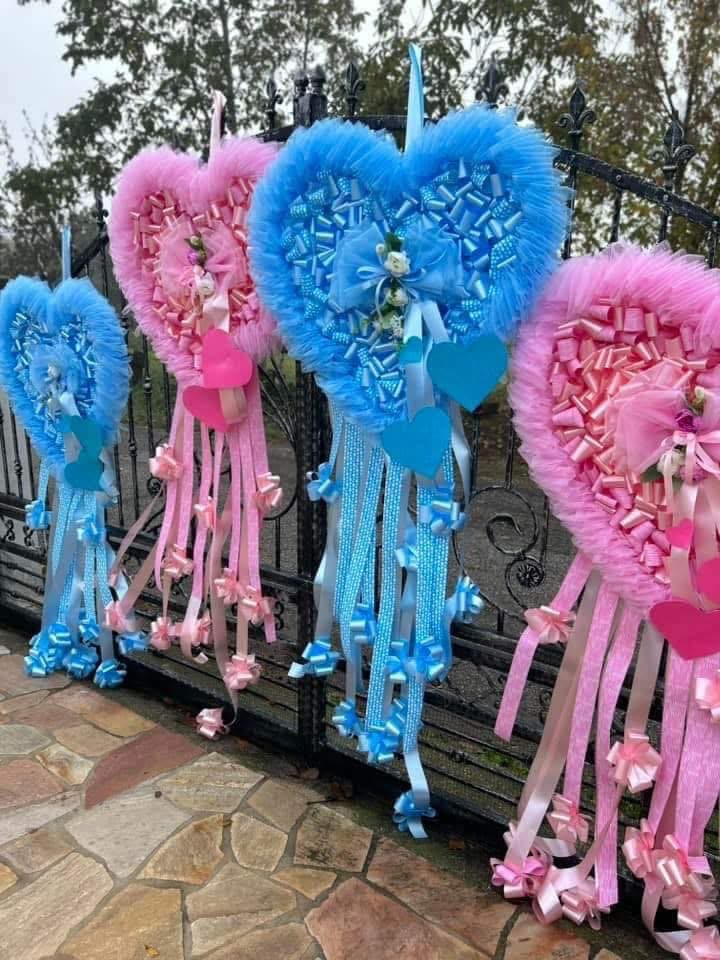 Cuori rosa e azzurri insieme