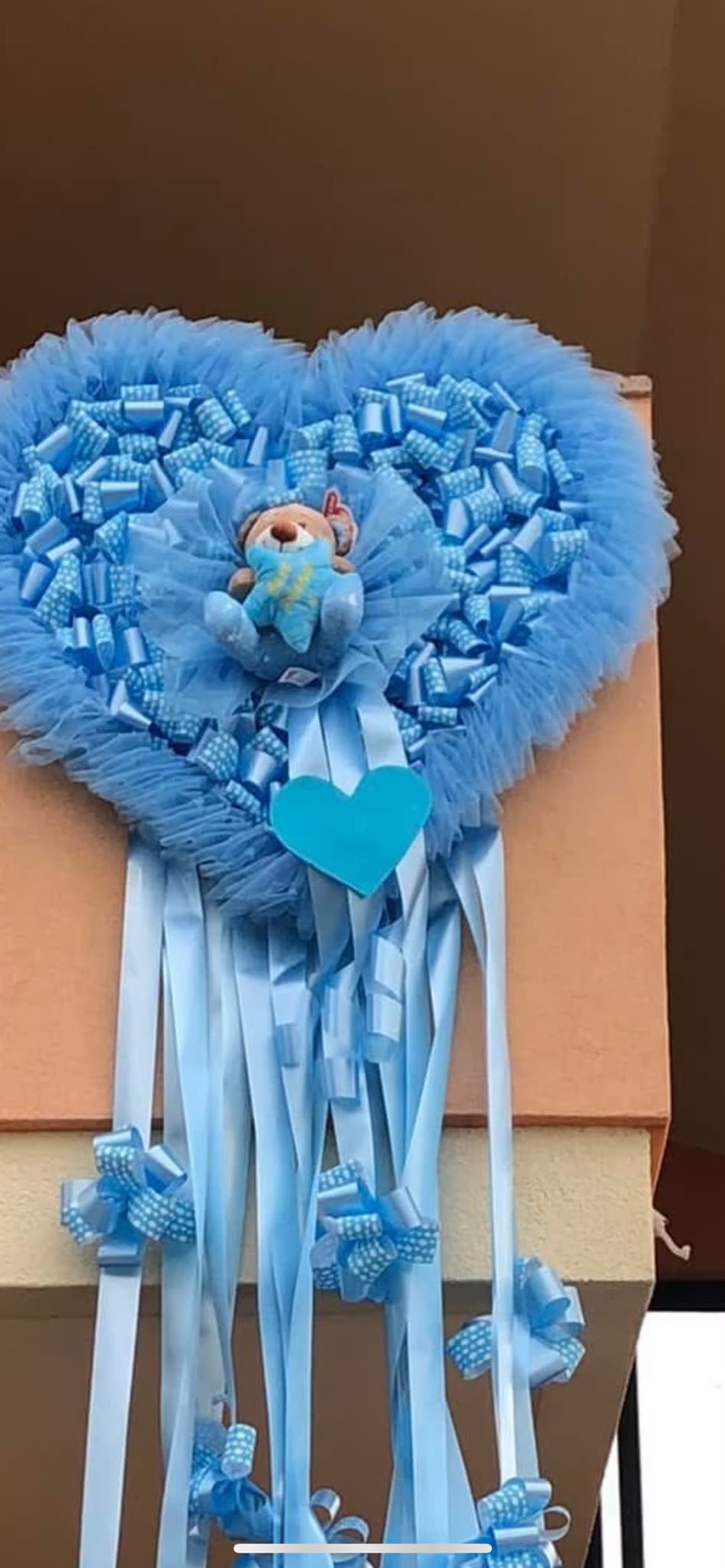 Cuore azzurro, in tulle
